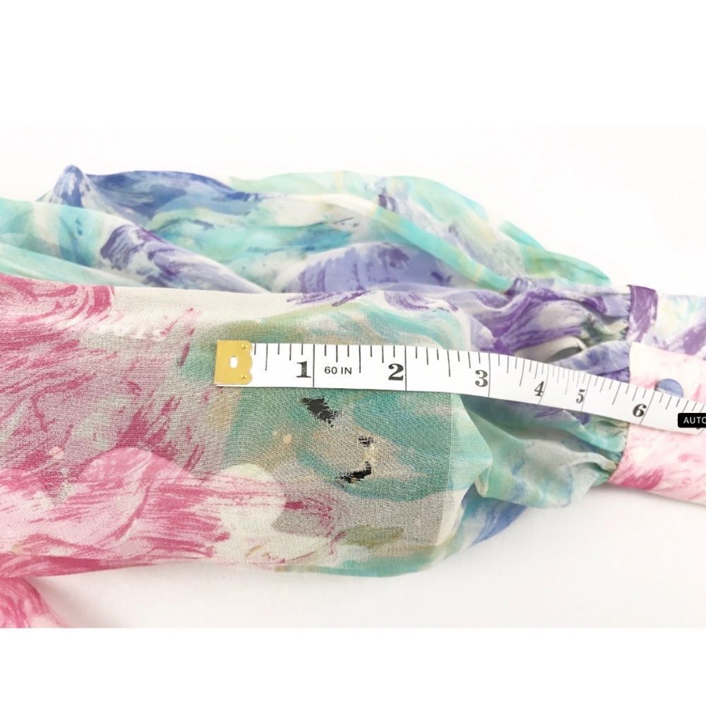 VNT 80’s Anne Crimmins For Umi Collection Silk Pastels Chiffon Dress size 8 - Picture 8 of 11